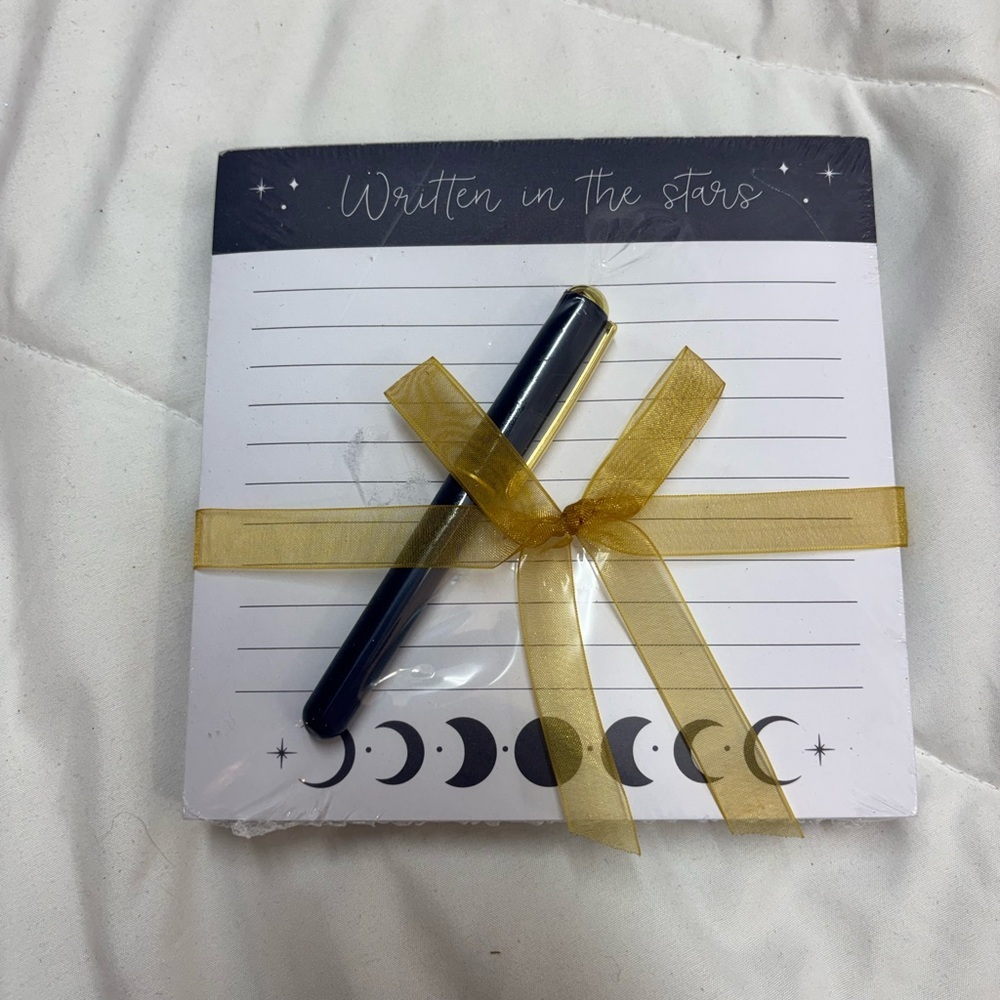 Eccolo Black and Gold Moon Phase Journal Set with pen NWT written in the stars
